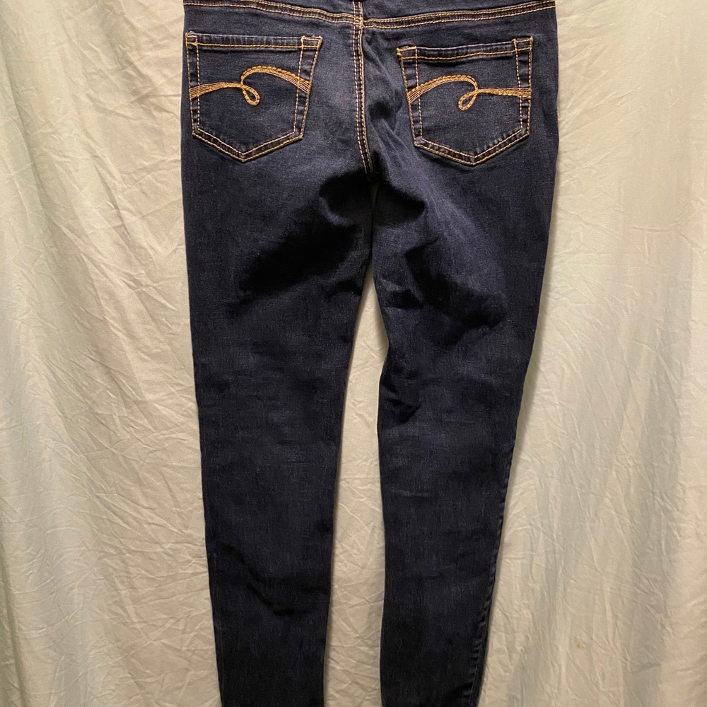 Justice dark blue jeans size 14R skinny - Picture 2 of 6